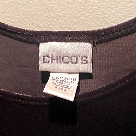Chico's Brown Stretch Velvet Tank Top size 2 L 12 - Picture 2 of 2